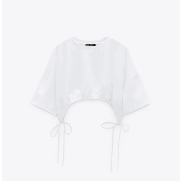 Zara | Tops | Zara Drawstring Crop Top | Poshmark
